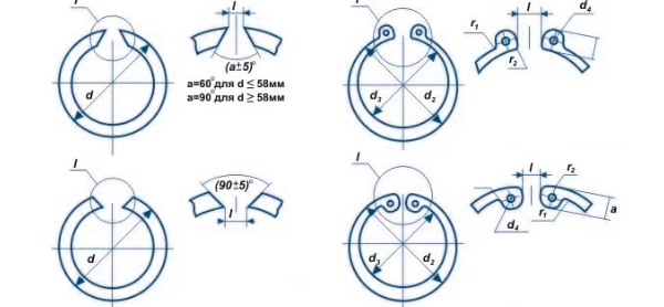Виды стопорных колец